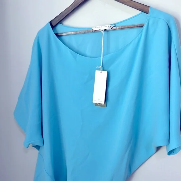 Trina Turk Asymmetrical Radiant Top BLUE - Picture 5 of 7